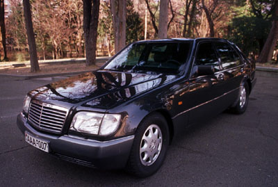 President of Georgia Eduard Shevardnadze uses armored car "Mercedes 600"